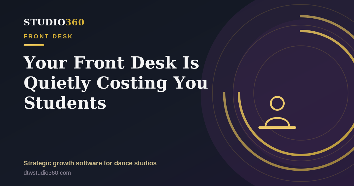 Dance studio front desk systems — Front Desk Concierge 360 header